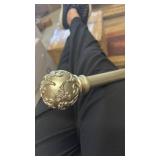 Vine 1\" Curtain Rod and Coordinating Finial Set, Matte Silver, Adjustable 36\"-72\" - Retail: $21