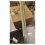 Vine 1\" Curtain Rod and Coordinating Finial Set, Matte Silver, Adjustable 36\"-72\" - Retail: $21