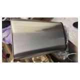 Ninestars Automatic Touchless Infrared Motion Sensor Trash Can, 13 Gal 50L, Stainless Steel Base (Rectangular, Black Lid), Black Trim - Retail: $80