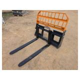 LandHonor 42-inch Skid Steer Pallet Fork with Beveled Headache Rack