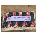 5/16\" 7ft G80 Double Chain Sling with Hooks