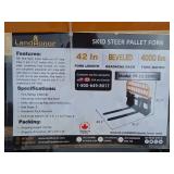 LandHonor 42-inch Skid Steer Pallet Fork with Beveled Headache Rack