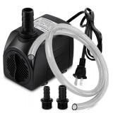 New PULACO 400GPH Submersible Water Pump w/ 5ft Tubing, 25W durable fountain water pump for Pond Fountain, Aquariums Fish Tank, Statuary, Hydroponics
