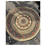 BRAIDED Reversible Round RUG - Outdoor or Indoor Entry Way - 4’ - design on one side