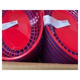 Box of 100 Plastic Serving Baskets - Great for Catering - Parties - Restaurants - Food Trucks Etc Blue & Red