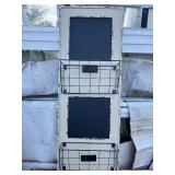 Bundle of Calk & Kirkland 11.8” x 31.5” Rustic White FCT Chalk Board W/ Baskets - Great for entry ways, Washrooms, Make Kids Todo Lists etc.