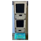 Bundle of Calk & Kirkland 11.8” x 31.5” Rustic White FCT Chalk Board W/ Baskets - Great for entry ways, Washrooms, Make Kids Todo Lists etc.