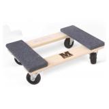 MaxWorks 50856 1320 lbs Capacity Hardwood Furniture Dolly, 18” X 12”