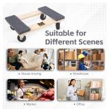 MaxWorks 50856 1320 lbs Capacity Hardwood Furniture Dolly, 18” X 12”