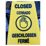 Bundle of 4 MULTILINGUAL "CLOSED" FLOOR SIGN, 25", YELLOW