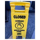 Bundle of 4 MULTILINGUAL "CLOSED" FLOOR SIGN, 25", YELLOW