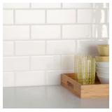 Restore Bright White 3 in. x 6 in. Glossy Ceramic Subway Wall Tile *Half Box About 40 Tiles 6sqft*