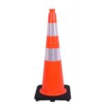 36" Traffic Safety Cone W/ Reflective Tape - Orange