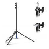 NEEWER 8.5ft/2.6m Air Cushioned Light Stand, Heavy Duty Metal Photography Tripod Stand with 1/4" to 3/8" Reversible Spigot, 3 Way Mounting Interface & Metal Locking Knobs, Max Load 5.5lb/2.5kg
