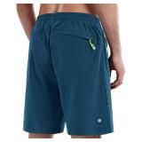Mens Athletic Shorts -Running, Tennis Gym Workout Shorts for Men Small Grey Comfort, Lightweight, 3 Zippered Pockets Grey Small