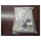 MCEDAR Oversized Denim Shirt for Women Long Sleeves Button Down Boyfriend Jean Jacket with Utility-Pocket Sixe 3XL Color Grey