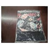 Nemidor Plus Size Maxi Dresses for Curvy Women Casual Short Sleeve Chevron Print Long Dress with Pocket Size 24 Black Peony