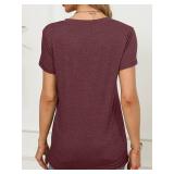 Womens 3 Packs Short Sleeve Shirts Soft V Neck T-Shirts Loose Fit Lightweight Basic Tee Tops Size Small Cream