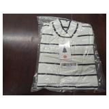 ZESICA Womens Striped Ruffle Long Sleeve Tops Fall Turtleneck Ribbed Knit Slim Fit Basic Shirt Casual Pullover Sweater Size Large White