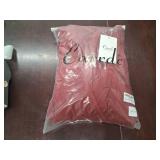 Carrdc Plus Size Maxi Dresses for Curvy Women Long Sleeve Velvet Dress Size 3XL Wine Red