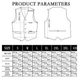 Hi-Tie Silk Mens Suit Vests and Tie Set Lapel Pin Gold Tie Clip Paisley Floral Casual Waistcoat Tuxedo Wedding Party Business Size XL Pink