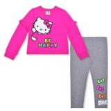 Hello Kitty 2 Piece Tunic Long Sleeve Crew Neck Functional Pocket and Grey Legging Set (4T)