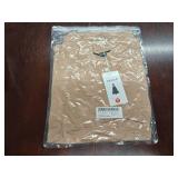 ZESICA Womens Ruffle Long Sleeve Chiffon Blouses V Neck Swiss Dot Fall Shirts Dressy Casual Tunic Tops Size Small Khaki