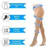 Varicose Veins Compression Pantyhose Stocking 20 30 mmHg Closed Toe Support Hose(Beige, Size L)