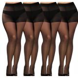 Buauty 4 Pack 20D Sheer Black Tights for Women,Breathable Pantyhose for Women, women