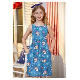 BesserBay Girls Summer Casual Sleeveless Criss Cross Tank Dress Cute Shift Pleated Midi Sundress with Pockets 5-6 T