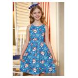 BesserBay Girls Summer Casual Sleeveless Criss Cross Tank Dress Cute Shift Pleated Midi Sundress with Pockets 5-6 T