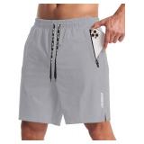 Mens Workout Athletic Shorts 7 inch Inseam Quick Dry Hiking Shorts Men Lightweight Sports Gym Shorts Running Size Small