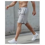 Mens Workout Athletic Shorts 7 inch Inseam Quick Dry Hiking Shorts Men Lightweight Sports Gym Shorts Running Size Small