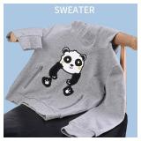 Cute Kids Hoodies for Girls Boys, Long Sleeve Hooded Sweatshirts with Panda Pattern, Pullover Hoodie with Zip Pocket Size 7-8