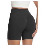 SPICE UNION Womens Workout Shorts Spandex High Waist Butt Lifting Shorts Biker Gym Short Size L