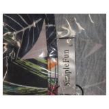 SimpleFun Summer Dresses for Women Beach Lace V-Neck Sundresses Casual Tropical Print Sleeveless Short Dress with Pockets Size L