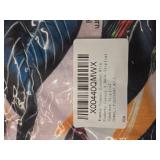 SimpleFun Summer Dresses for Women Beach Lace V-Neck Sundresses Casual Tropical Print Sleeveless Short Dress with Pockets Size L