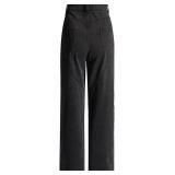 Cut Out Jeans for Women Straight Leg High Waisted Ripped Rhinestone Pearl Beaded Denim Pants Size M