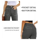 Denim Women Cropped Trousers Jeans Pants Leg Jeans High Rise Pants Stretchy with Pockets Size XS