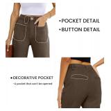 Denim Women Cropped Trousers Jeans Pants Leg Jeans High Rise Pants Stretchy with Pockets XS