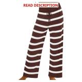 ZESICA Womens Casual Striped Wide Leg Pants Elastic Waist Drawstring Knit Loose Soft Pajama Lounge Pants Fall Clothes size S Black and White