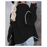 ZESICA Womens Corduroy Shacket Jacket Long Sleeve Button Down Shirt Oversized Blouses Tops with Pockets Size XL Blue