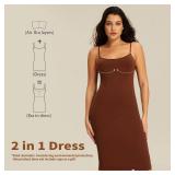 Nimiah Womens Summer Bodycon Dress - Black Spaghetti Strap Casual Midi Dress Sexy Slip Tight Going Out Club Party Dress Size S Black