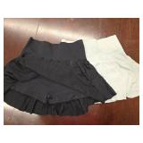 OQQ Women 2 Piece Skirts 2 in 1 Flowy Basic Versatile Stretchy Flared Casual Mini Skirts