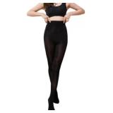 1 Pairs Black Shiny Sheer Tights Silk Comfort Stockings Oil Shimmery Nylons Pantyhose 40D Semi Sheer Control Top High Waist Tights