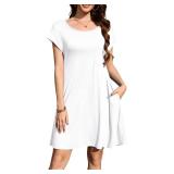 LARACE Plus Size Women Swimsuit Cover Up Cap Sleeve Summer Beach Coverups Loose Shirt Dress Swimwear Sundress with Pockets XXL