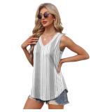 XIEERDUO Womens Lace V Neck Tank Tops Summer Spring Sleeveless Shirts Casual Flowy Clothes Trendy Outfits M