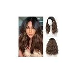 Wig 18 Inch Medium Length Wigs for Women Middle Part Synthetic Hair Wavy Wig with Upgraded Strands,Natural Hair Wigs for Daily Party/Halloween Use 18Inch,613 Blonde