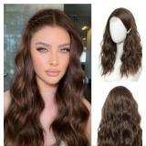 Wig 18 Inch Medium Length Wigs for Women Middle Part Synthetic Hair Wavy Wig with Upgraded Strands,Natural Hair Wigs for Daily Party/Halloween Use 18Inch,613 Blonde