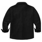 Boys Flannel Jacket,Long Sleeve Warm Sherpa Fleece Buffalo Plaid Button Down Shirt Jackets M